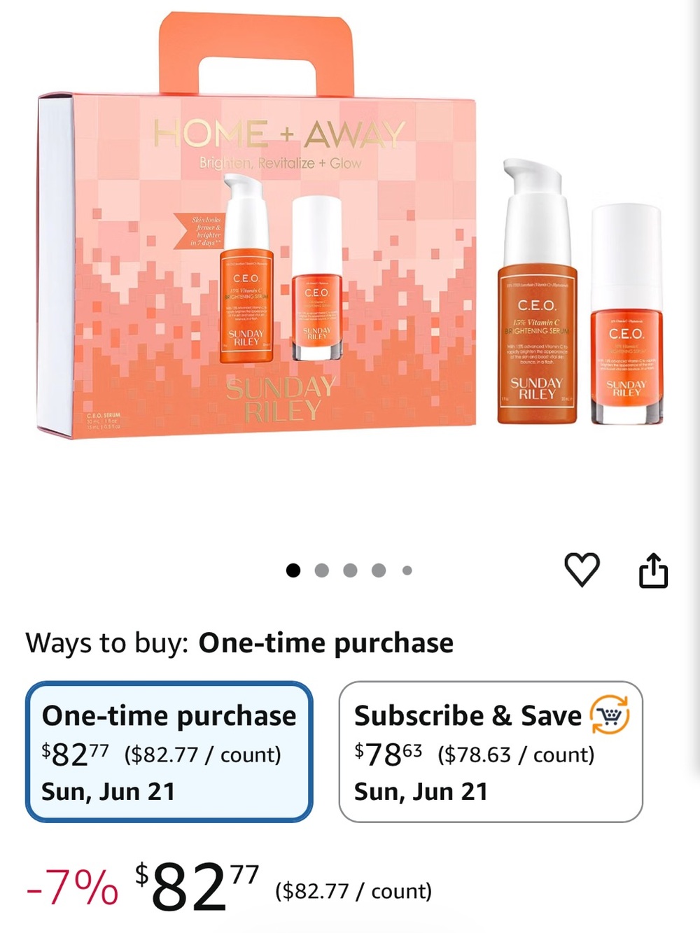 Sunday Riley Home + Away Brightening Set